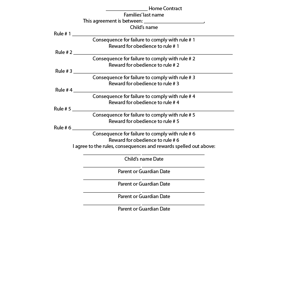 Teen Parent Contract Teen Parent Contract